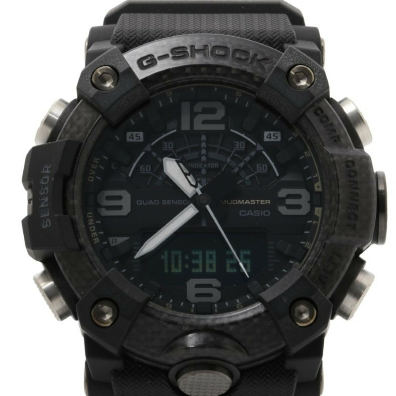 卡西歐 G-SHOCK Master of G Land Mudmaster GGB100XMB1AJF 男士腕錶,黑色碳纖維錶殼搭配不鏽鋼樹脂-0