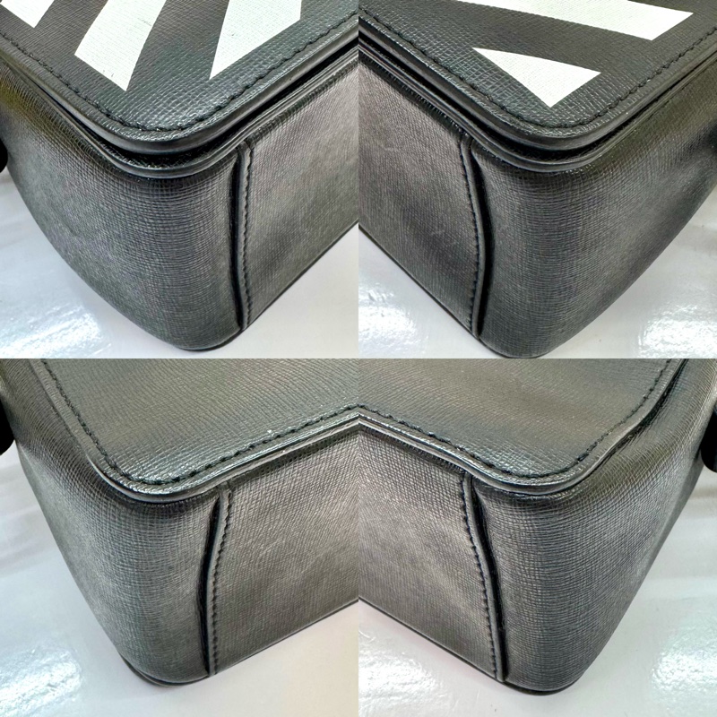 Off-White 黑白條紋肩背包（雙背帶）-3