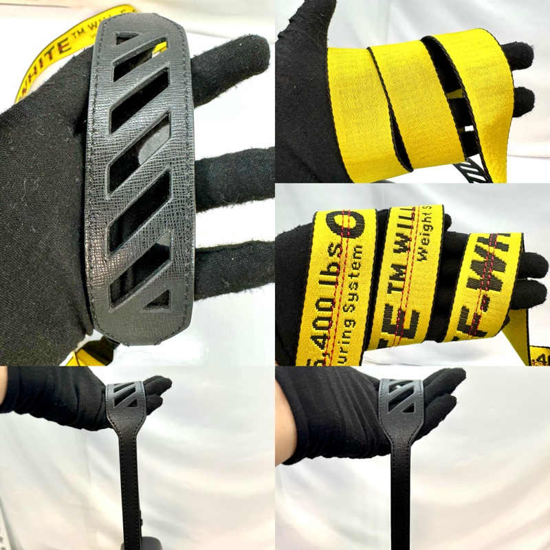 Off-White 黑白條紋肩背包（雙背帶）-4