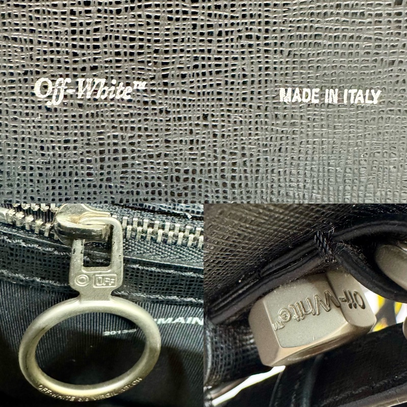 Off-White 黑白條紋肩背包（雙背帶）-6