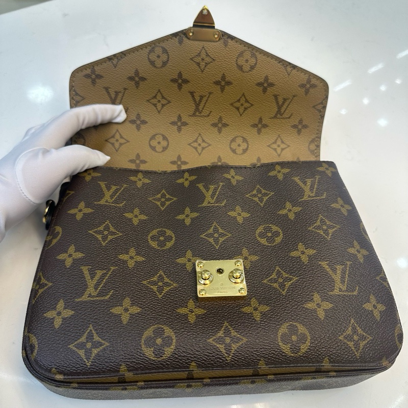 LV路易威登/老花拼色郵差包 芯片款25*7*19cm-6