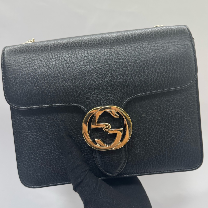 Gucci 古馳GG Interlocking 黑色鏈條肩背包（型號 510304）-1