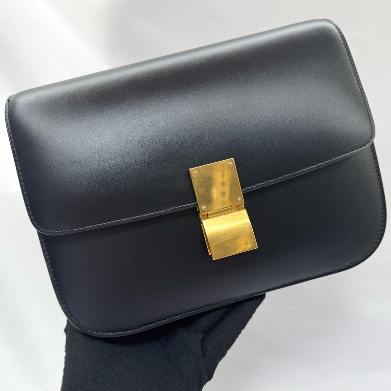 Celine 思琳 Classic Box 中號黑色盒子包（舊 Logo 版本）-1
