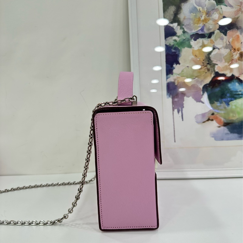 Hermes 愛馬仕 Cinhetic 盒子鏈條包手提包 D刻,X9錦葵紫色,山羊皮材質,有單 尺寸18.3 x 17 x 8.5 cm-2