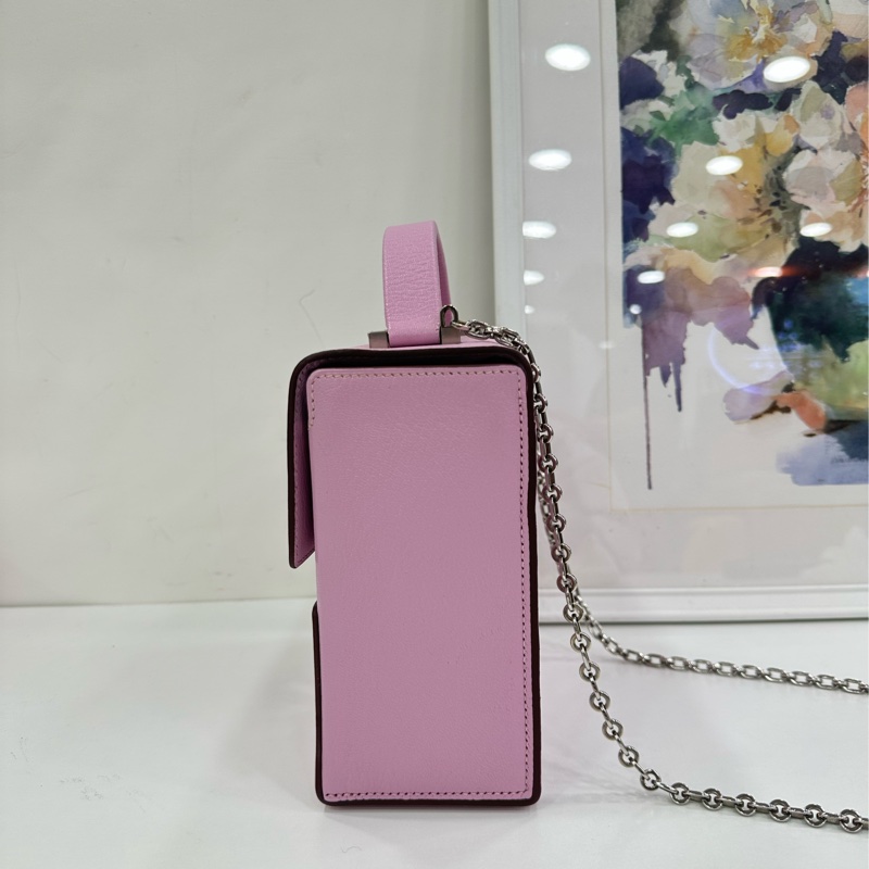 Hermes 愛馬仕 Cinhetic 盒子鏈條包手提包 D刻,X9錦葵紫色,山羊皮材質,有單 尺寸18.3 x 17 x 8.5 cm-4