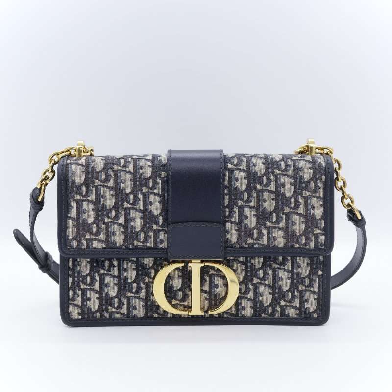 【CP 精選🌟小編推薦】Dior 迪奧 30 Montaigne 蒙田 藍色 緹花 肩背手提包鍊帶包-1