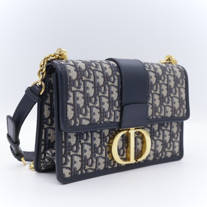 【CP 精選🌟小編推薦】Dior 迪奧 30 Montaigne 蒙田 藍色 緹花 肩背手提包鍊帶包-2