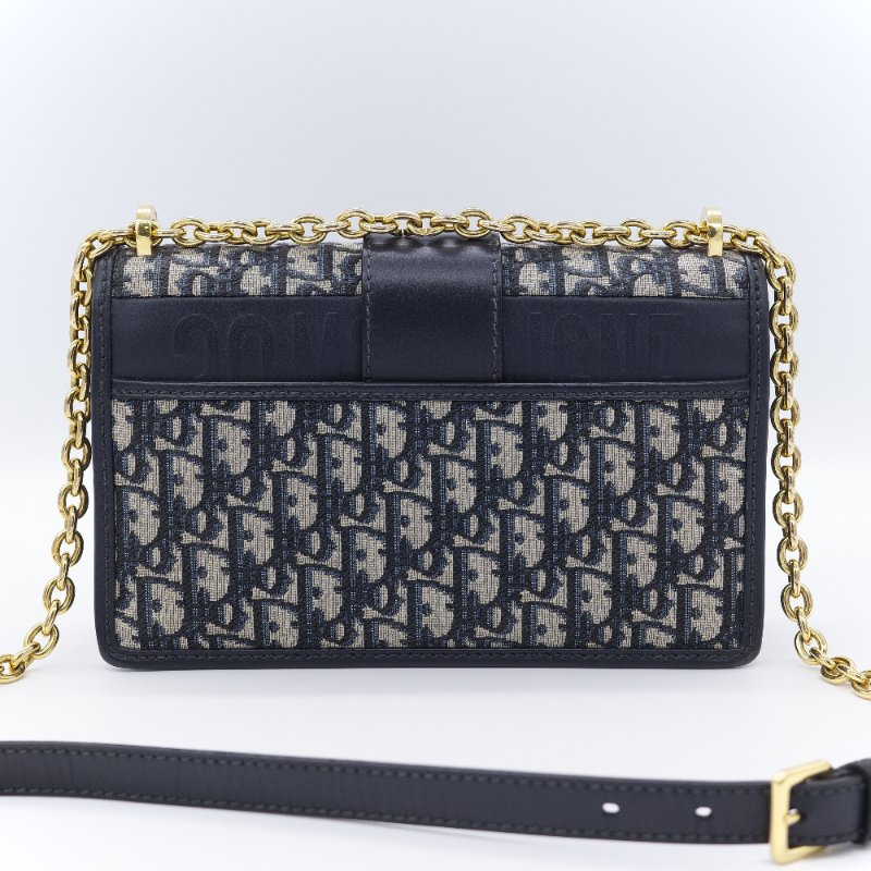 【CP 精選🌟小編推薦】Dior 迪奧 30 Montaigne 蒙田 藍色 緹花 肩背手提包鍊帶包-3