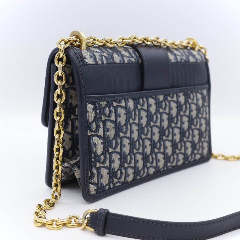 【CP 精選🌟小編推薦】Dior 迪奧 30 Montaigne 蒙田 藍色 緹花 肩背手提包鍊帶包-6