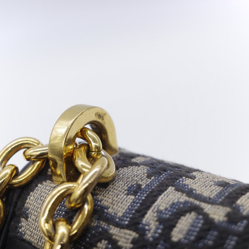 【CP 精選🌟小編推薦】Dior 迪奧 30 Montaigne 蒙田 藍色 緹花 肩背手提包鍊帶包-9