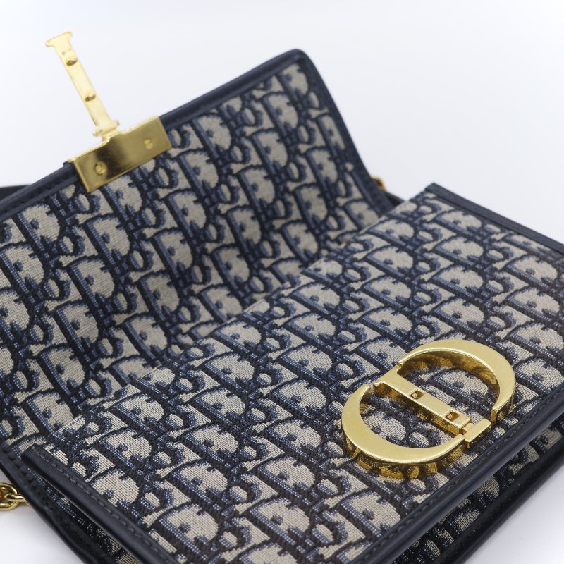 【CP 精選🌟小編推薦】Dior 迪奧 30 Montaigne 蒙田 藍色 緹花 肩背手提包鍊帶包-20