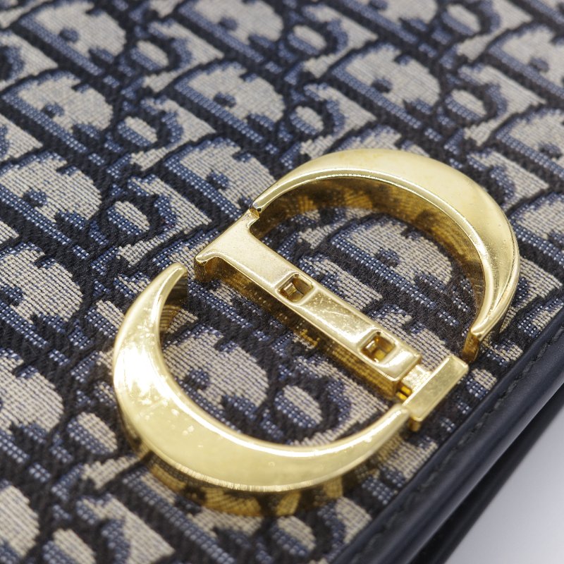 【CP 精選🌟小編推薦】Dior 迪奧 30 Montaigne 蒙田 藍色 緹花 肩背手提包鍊帶包-22