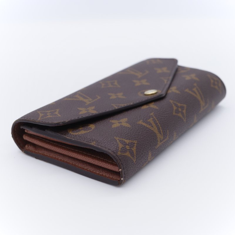 Louis Vuitton 路易威登 Sarah 經典老花 帆布 錢包 口蓋長夾 信封長夾-3
