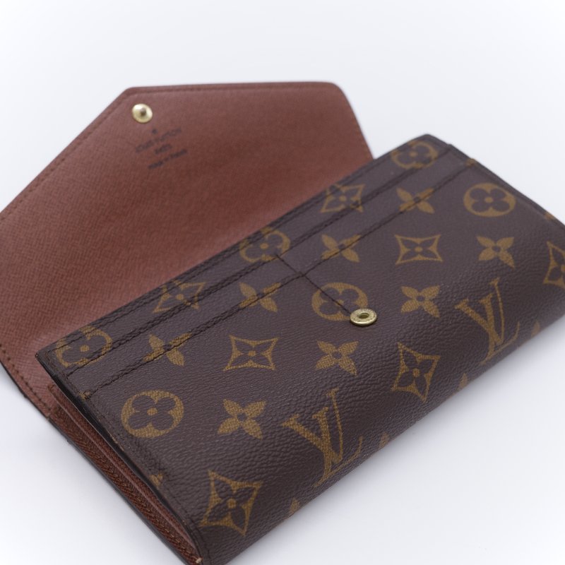 Louis Vuitton 路易威登 Sarah 經典老花 帆布 錢包 口蓋長夾 信封長夾-7