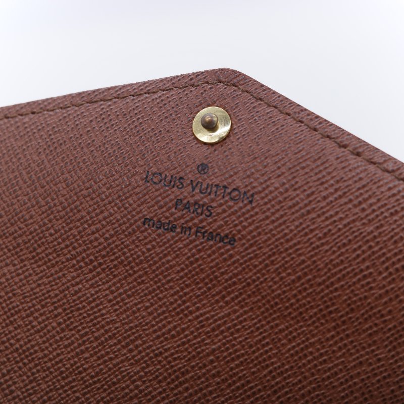 Louis Vuitton 路易威登 Sarah 經典老花 帆布 錢包 口蓋長夾 信封長夾-12