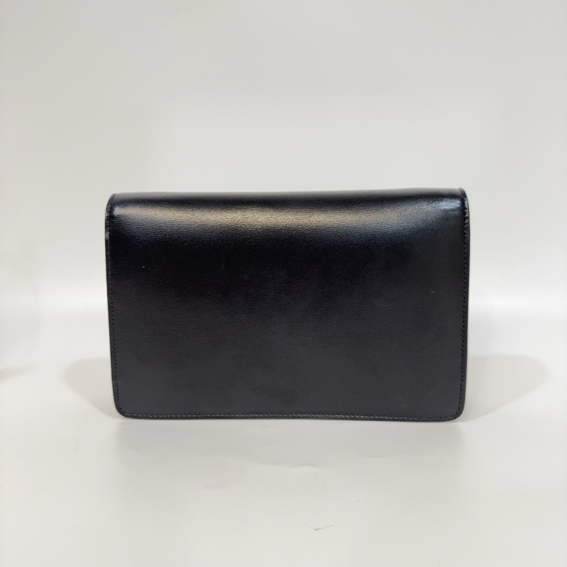 CELINE黑金牛皮凱旋MARGO下蓋信封側背包-5