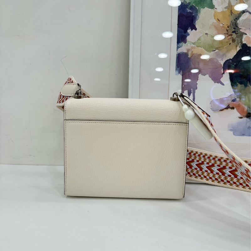 Hermes愛馬仕 verrou17手槍插銷包 Y刻 奶油白 山羊皮 銀扣 尺寸 17*14*4.5-1