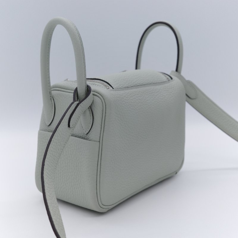 2024台灣購證♥️不撞色系列【CP 精選🌟小編推薦】Hermès 愛馬仕 Mini Lindy 冰晶灰 TC皮 牛皮 小牛皮 手提包肩背包 B 刻-5