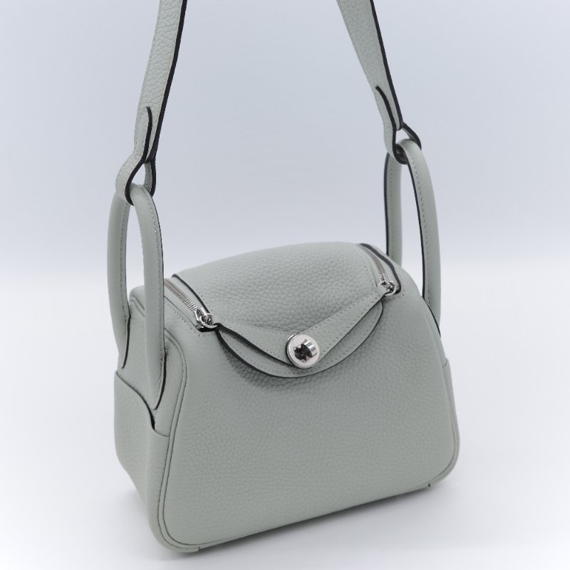 2024台灣購證♥️不撞色系列【CP 精選🌟小編推薦】Hermès 愛馬仕 Mini Lindy 冰晶灰 TC皮 牛皮 小牛皮 手提包肩背包 B 刻-9