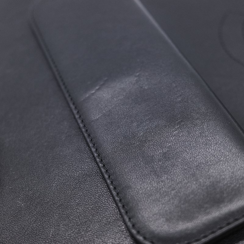 Chanel 香奈兒 Subtle Flap 黑色羊皮 立體雙色線刺 繡 手拿包 翻蓋包-8