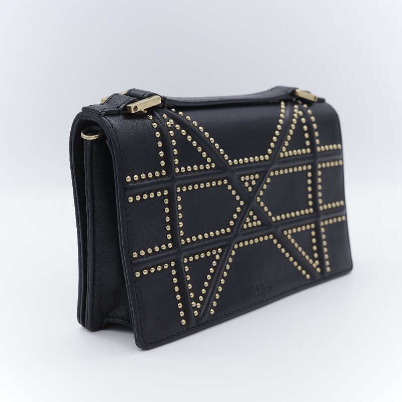 Dior 迪奧 Diorama WOC 銅金鉚釘 牛皮 肩背包 斜背包 鏈條包-4