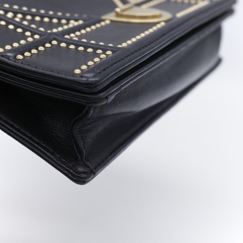 Dior 迪奧 Diorama WOC 銅金鉚釘 牛皮 肩背包 斜背包 鏈條包-9