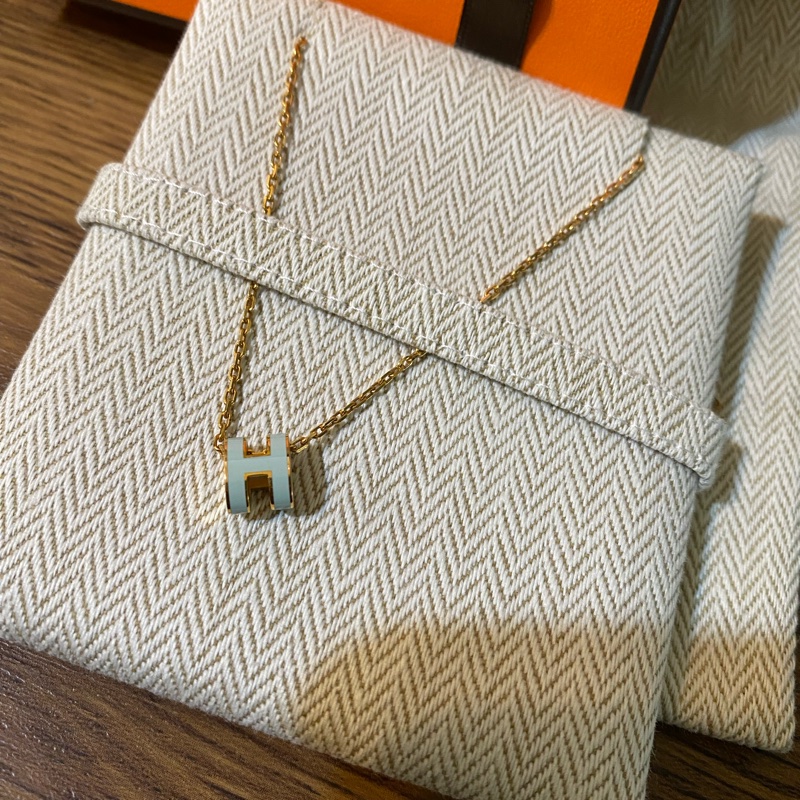 Hermes mini pop H字母項鍊 寶寶藍色-2
