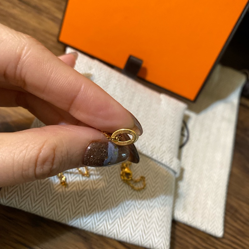 Hermes mini pop H字母項鍊 寶寶藍色-9