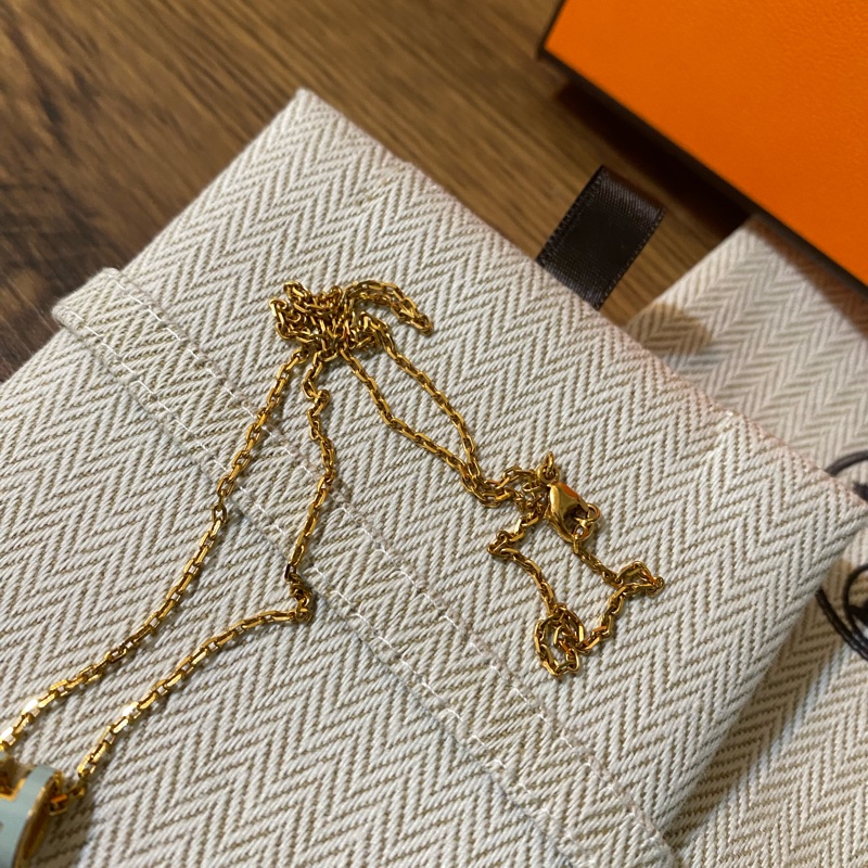 Hermes mini pop H字母項鍊 寶寶藍色-11