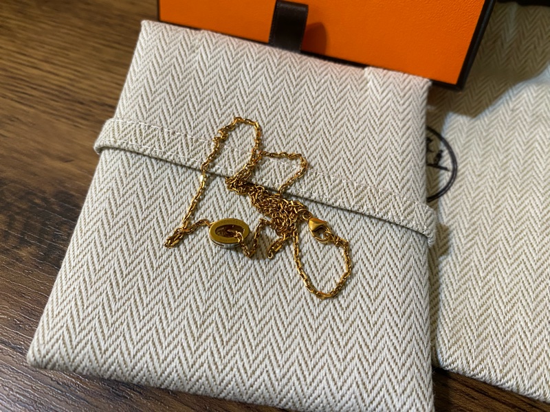 Hermes mini pop H字母項鍊 寶寶藍色-12
