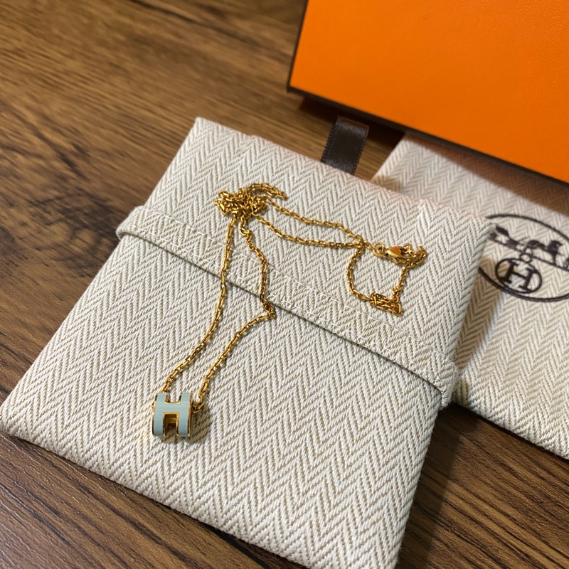 Hermes mini pop H字母項鍊 寶寶藍色-13