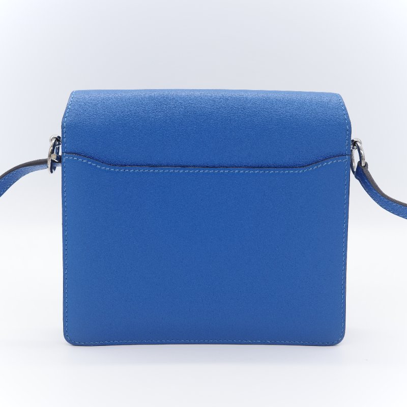 （錯過拍大腿♥️好狀況CP 推薦）Hermès 愛馬仕 Mini Roulis18 豬鼻子 琉璃藍  Evercolor 牛皮 X 刻 斜掛包 肩背包-2