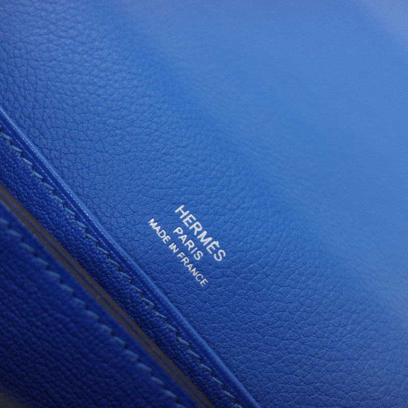 （錯過拍大腿♥️好狀況CP 推薦）Hermès 愛馬仕 Mini Roulis18 豬鼻子 琉璃藍  Evercolor 牛皮 X 刻 斜掛包 肩背包-11