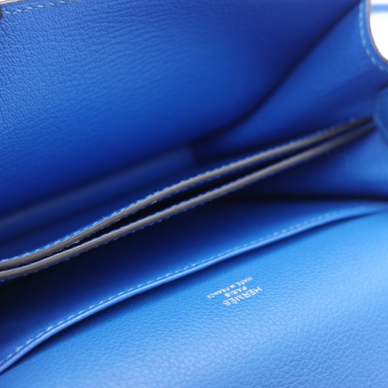 （錯過拍大腿♥️好狀況CP 推薦）Hermès 愛馬仕 Mini Roulis18 豬鼻子 琉璃藍  Evercolor 牛皮 X 刻 斜掛包 肩背包-12