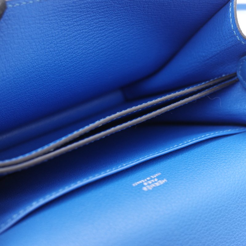 （錯過拍大腿♥️好狀況CP 推薦）Hermès 愛馬仕 Mini Roulis18 豬鼻子 琉璃藍  Evercolor 牛皮 X 刻 斜掛包 肩背包-13