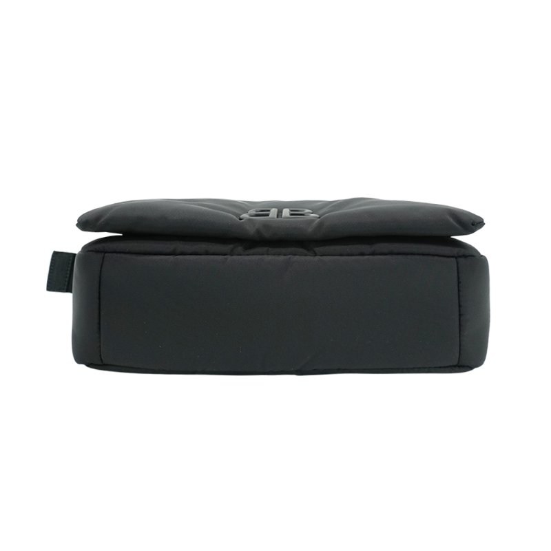 Balenciaga Monaco 黑logo尼龍斜背郵差包(806630-黑)-3