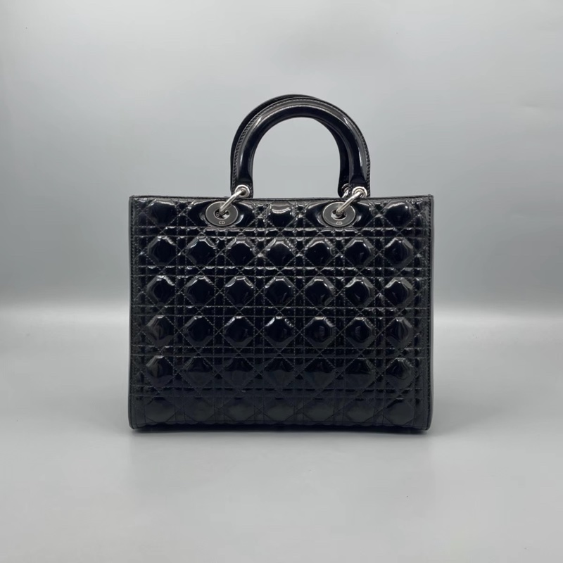 Dior 黑色漆皮七格戴妃包-0