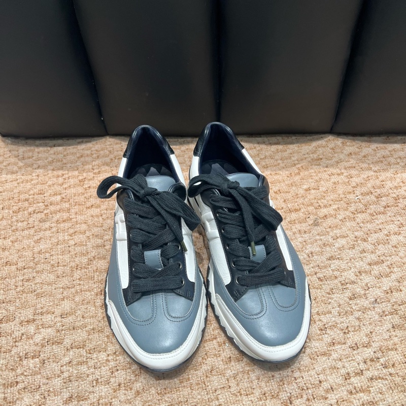 Hermes 愛馬仕 Trail牛皮男女同款休閒運動鞋 39碼  白灰拼色  男女同款-1