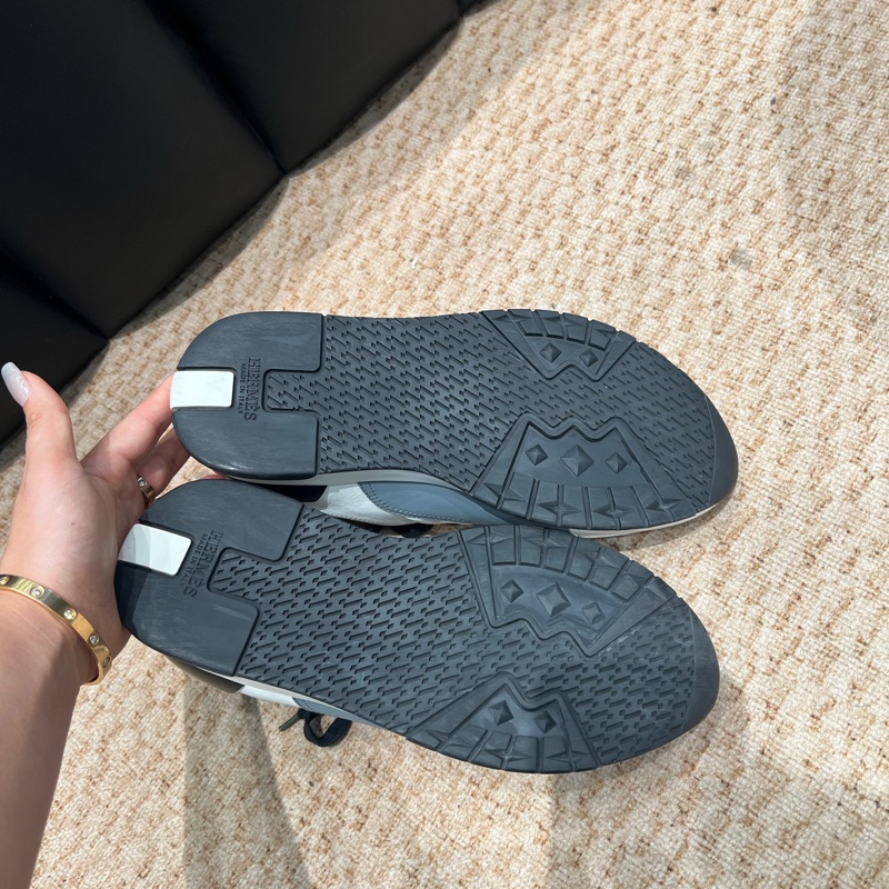 Hermes 愛馬仕 Trail牛皮男女同款休閒運動鞋 39碼  白灰拼色  男女同款-7