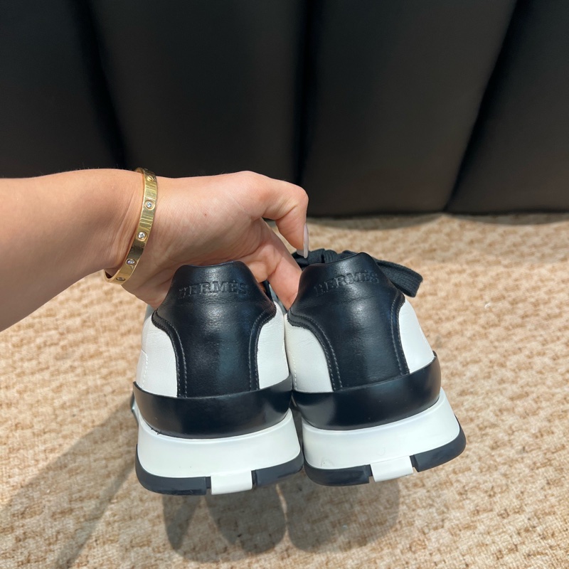 Hermes 愛馬仕 Trail牛皮男女同款休閒運動鞋 39碼  白灰拼色  男女同款-8