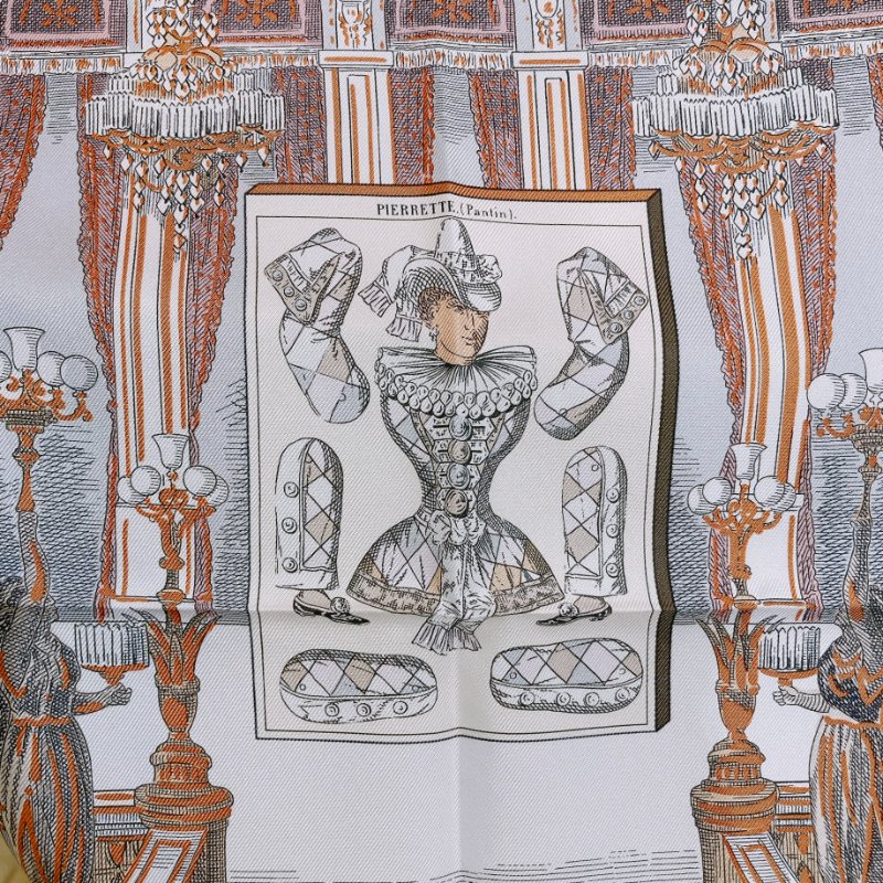 TW4740 Hermes 愛馬仕絲巾 粉色拼大象灰 90cm Grand Theatre Nouveau 90x90cm Scarf-6