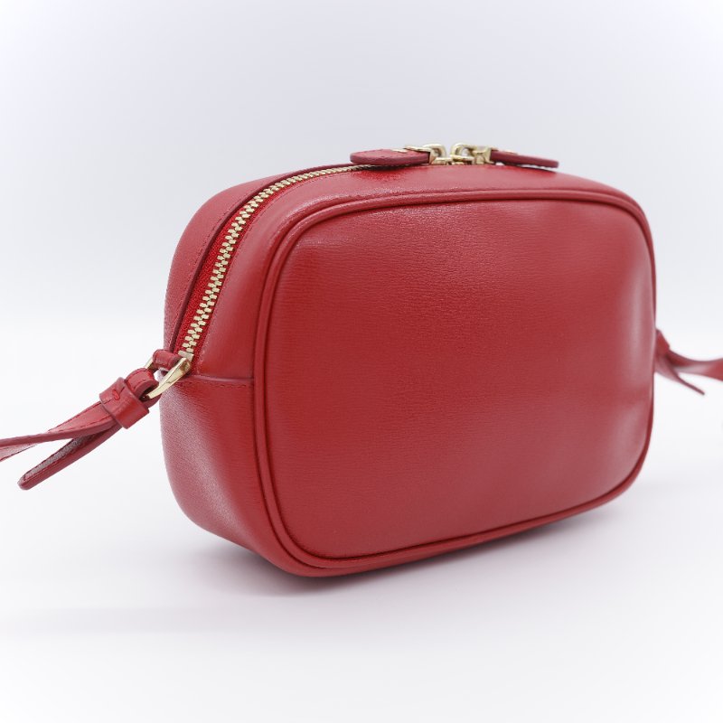 Salvatore Ferragamo 菲拉格慕 Gancini 烈焰紅 小牛皮 相機包 斜背包-3