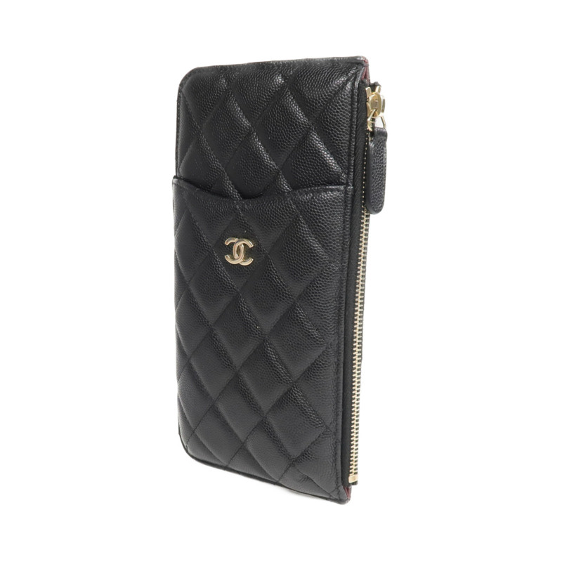 CHANEL 牛皮皮革Long Zip Wallet金扣長錢包-2