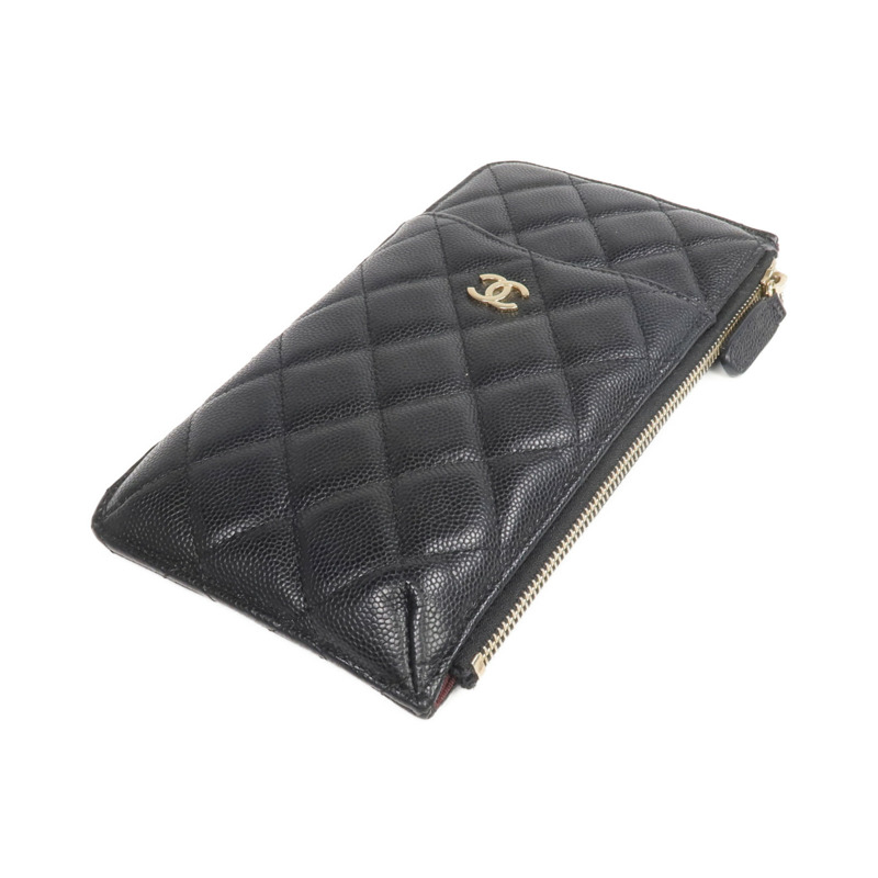 CHANEL 牛皮皮革Long Zip Wallet金扣長錢包-3