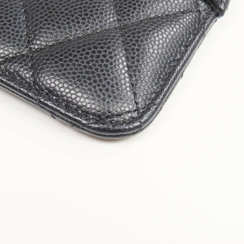 CHANEL 牛皮皮革Long Zip Wallet金扣長錢包-9