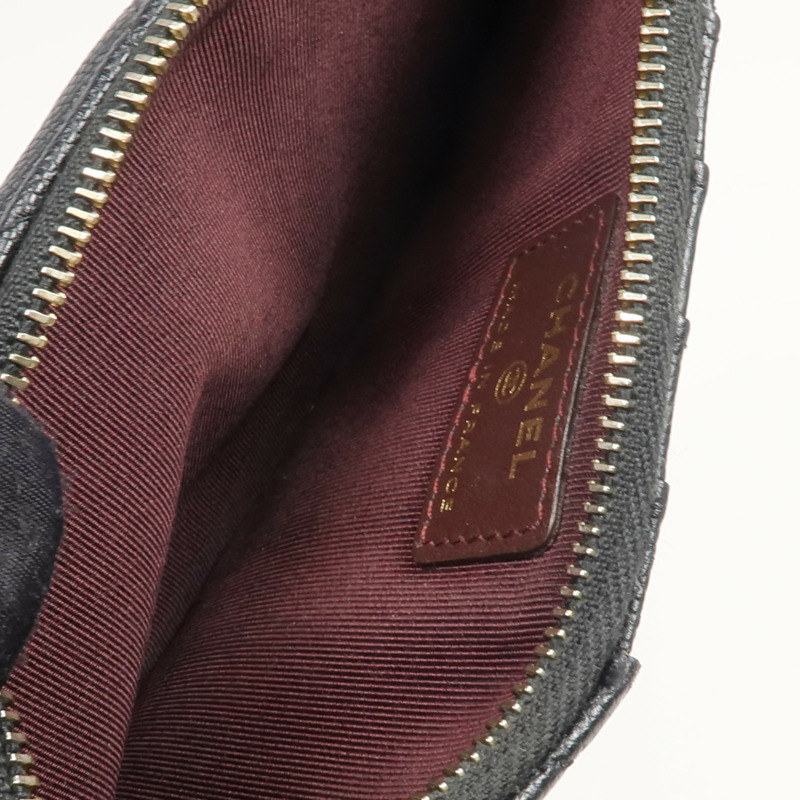 CHANEL 牛皮皮革Long Zip Wallet金扣長錢包-11