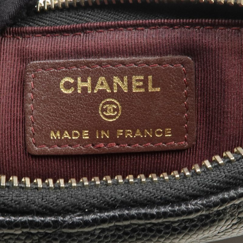 CHANEL 牛皮皮革Long Zip Wallet金扣長錢包-12