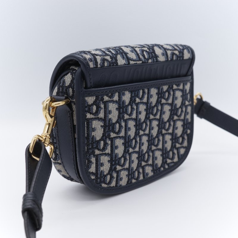 Dior 迪奧 Bobby Bag 小號 經典藍色 緹花帆布 斜背包 肩背包-5