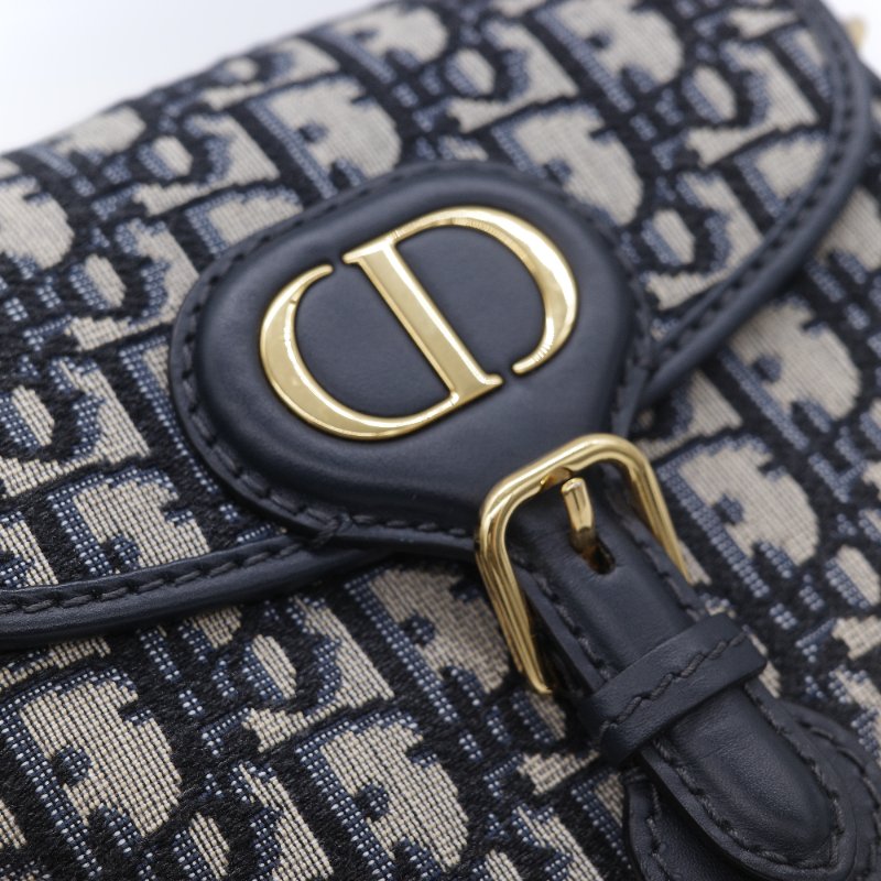 Dior 迪奧 Bobby Bag 小號 經典藍色 緹花帆布 斜背包 肩背包-15