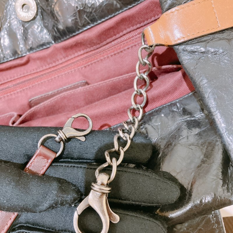 TK1955	香奈兒 牛皮皮革 鏈帶手挽肩背  Black Quilted Iridescent Calfskin Leather Small In-The-Mix Tote Bag-27